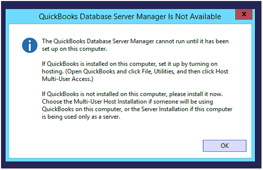 QBDBMgrN not Running on this computer error message
