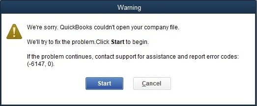 QuickBooks error 6147