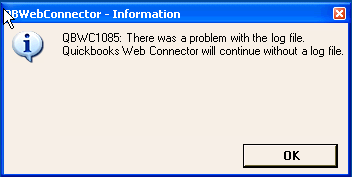 QBWC1085 (Error Message)