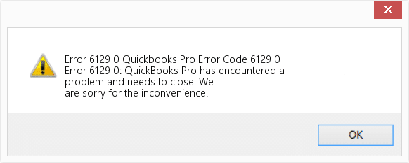 QuickBooks Error 6129 (Error Message)