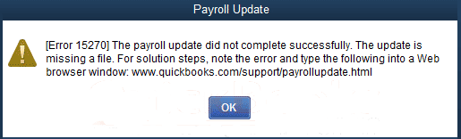 QuickBooks Error 15270 Error message