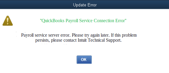 Quickbooks Payroll Service Connection Error Message