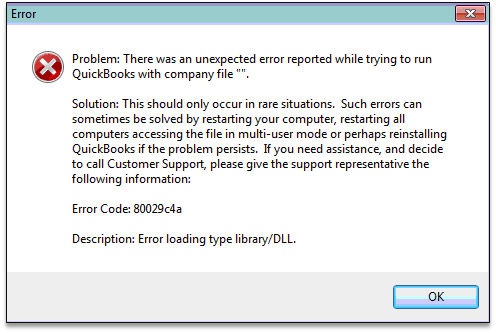 quickbooks error 80029c4a ( Error Message