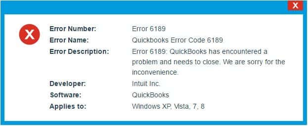 QuickBooks Error 6189 (Error Message)