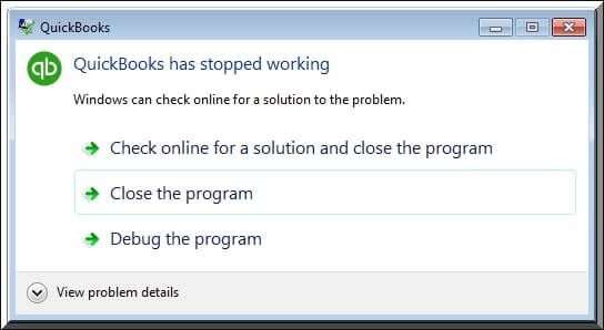 QuickBooks Not Responding Message