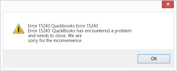 QuickBooks Error 15243 (Error Message)