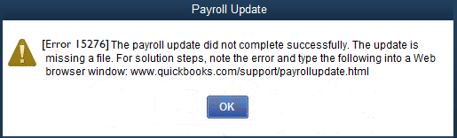 QuickBooks Error 15276 (Error Message)