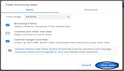 Clear Browser History (Screenshot)