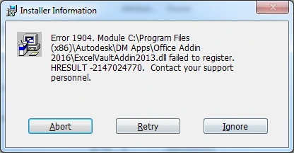 QuickBooks Error 1904 Message