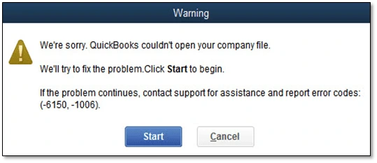 QuickBooks Error 6150 (Error Message)