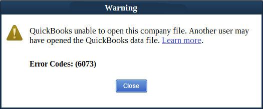 QuickBooks Error 6073 (Error Message)
