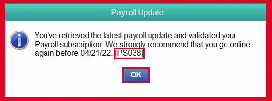 QuickBooks Error PS038