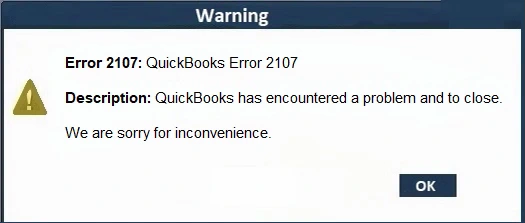 QuickBooks Error 2107 (Message)