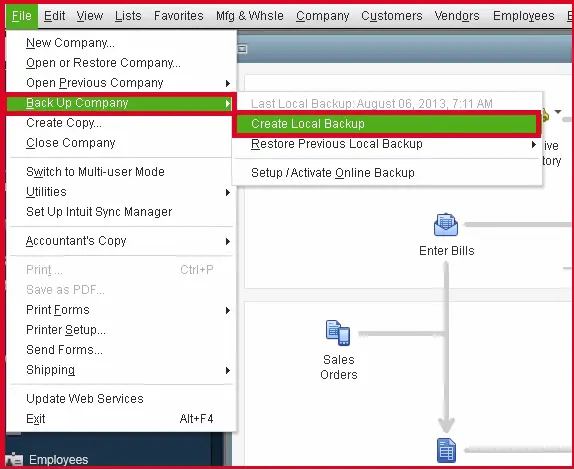 Using Payroll and Company Data Backup