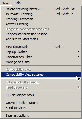 Compatibility View Settings
