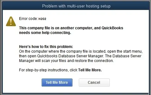 QuickBooks Error H202 Screen Shot