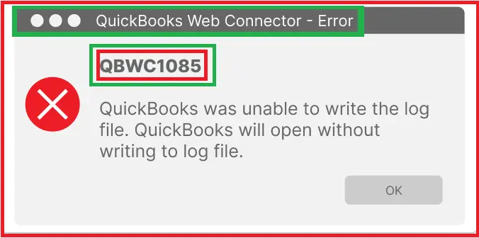 QuickBooks Error QBWC1085