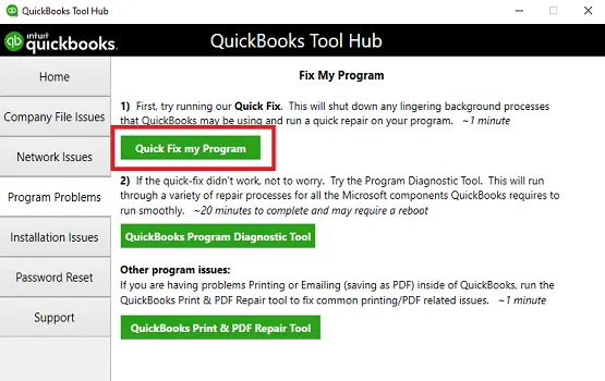 Quick Fix my Program