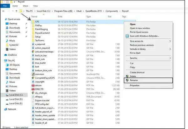 Rename the CPS Folder