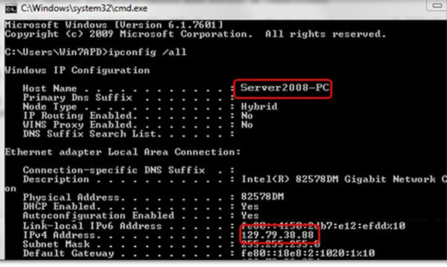 server name from your host computer