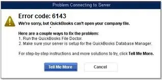 QuickBooks Error message 6143