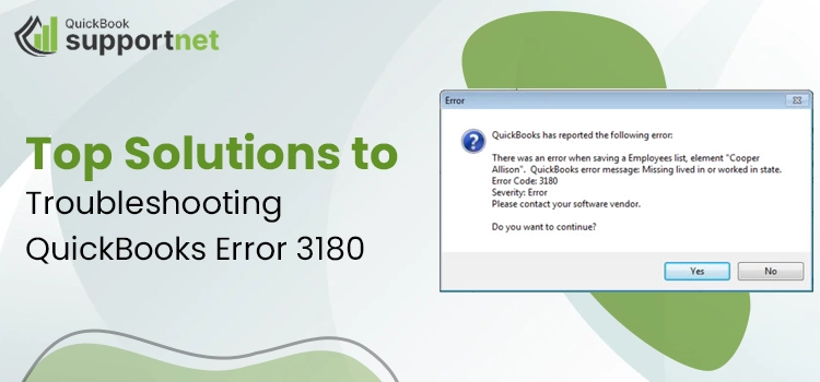 QuickBooks Error 3180