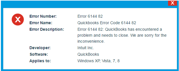 QuickBooks error 6144 82