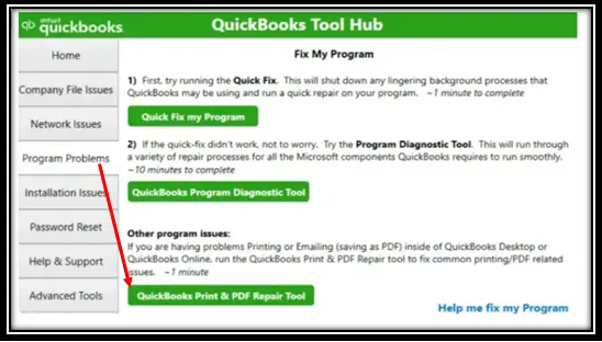 QuickBooks print and PDF Repair Tool