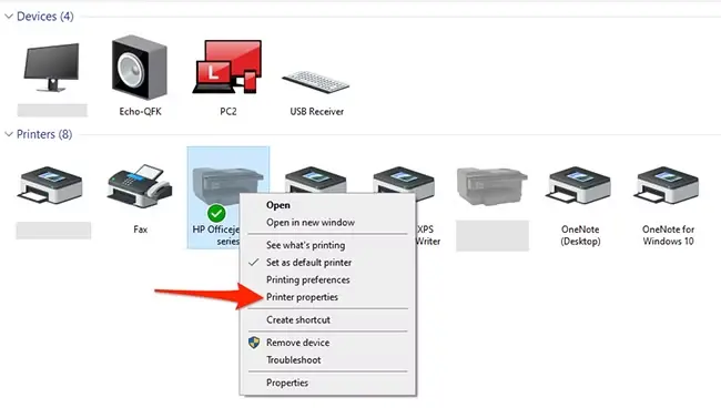 Select Printer Properties