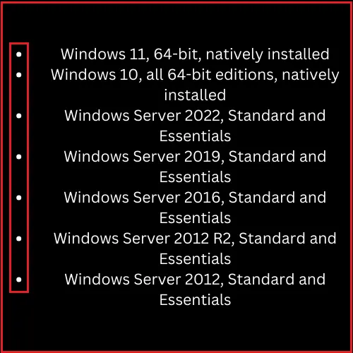 Windows Operating System Requirements