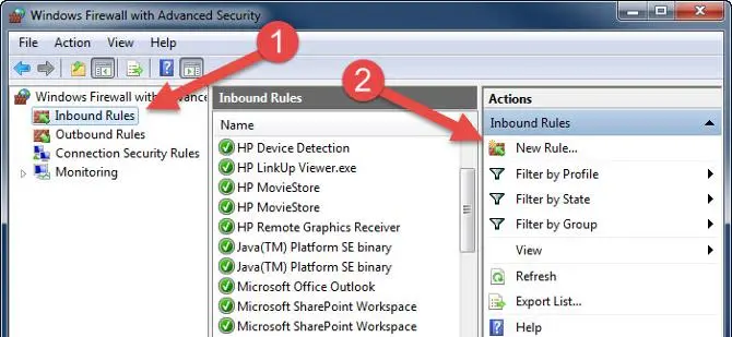 windows Firewall and Security Software