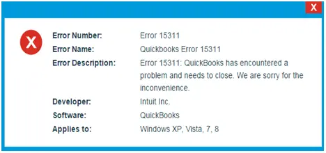 QuickBooks Error 15311