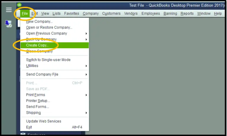 Create Portable Company File