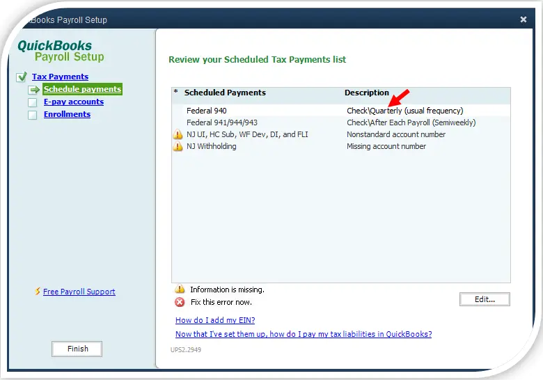 Create and print payroll tax payment