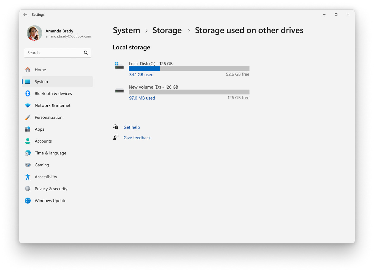 Check System Storage