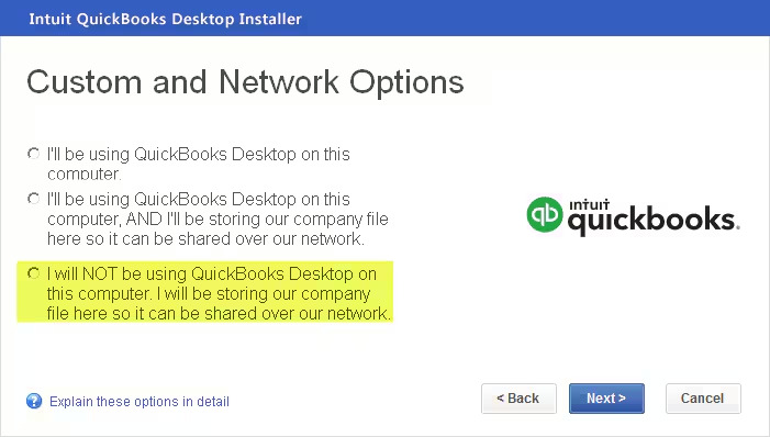 Click on a custom network option