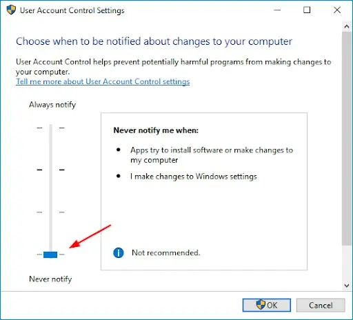 Change User Account Control settings