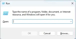 Run dialog box