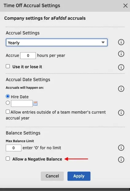 Set up Quickbooks time off codes