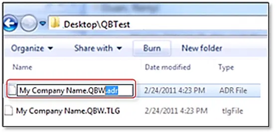 delete the .adr extension file