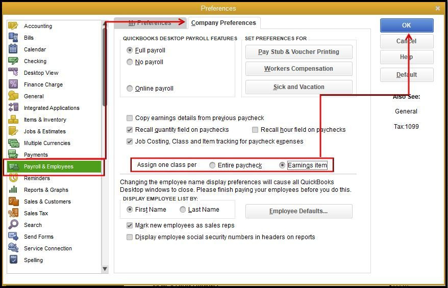 set up employee payroll Info