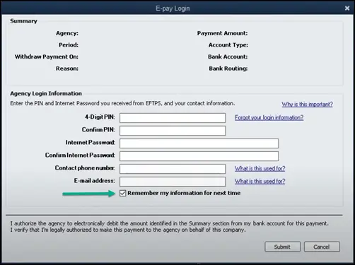 Change EFTPS internet password in QuickBooks