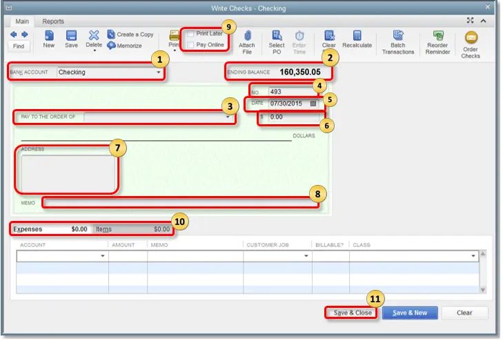 Print Checks in QuickBooks