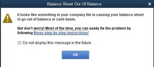 QuickBooks Balance Sheet Out of Balance