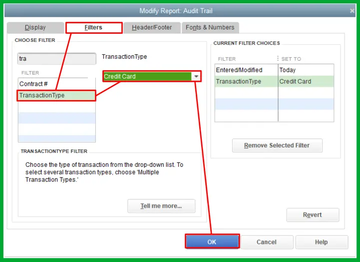 Select Transaction Type