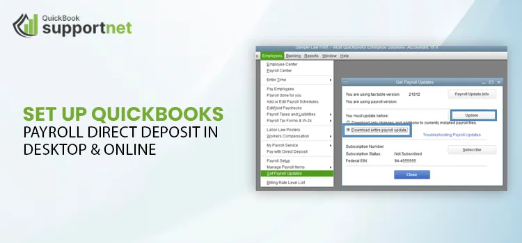 QuickBooks Payroll Direct Deposit in Desktop & Online