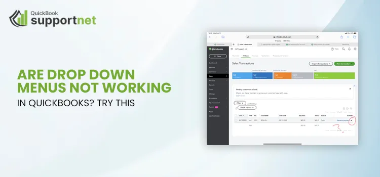 Drop Down Menus Not Working in QuickBooks
