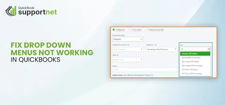 Drop Down Menus Not Working in QuickBooks