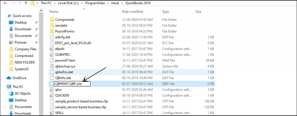 QBprint.qbp file for QuickBooks version