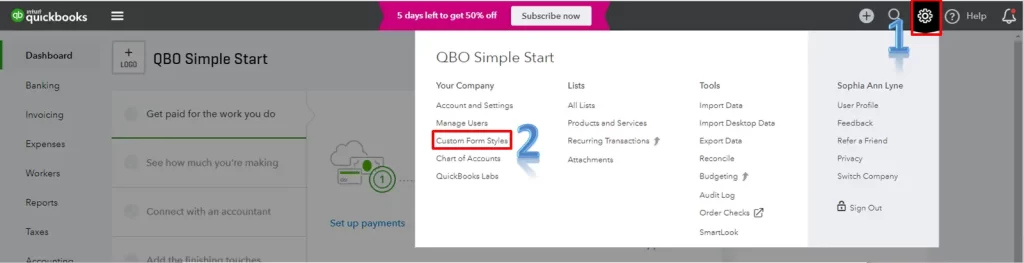 Edit Invoice Template in QuickBooks Online
